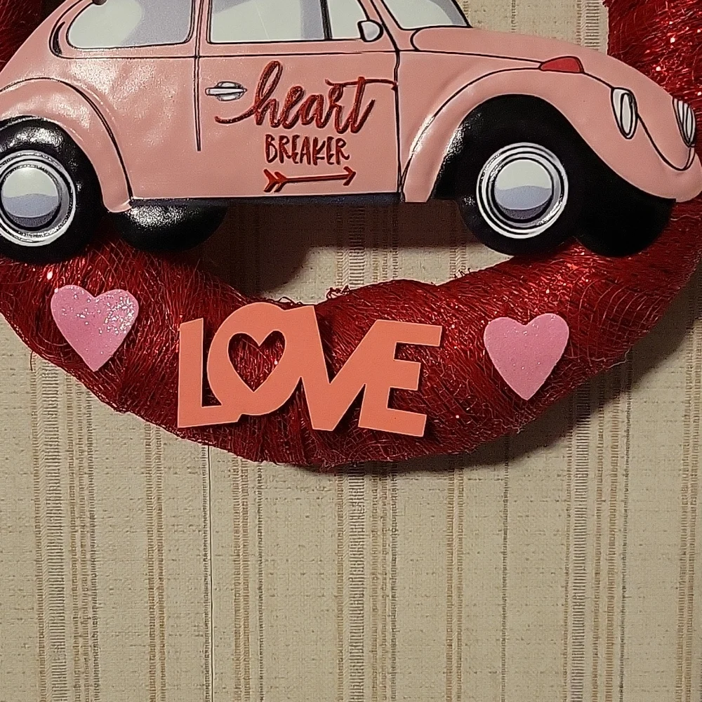 HAND CRAFTED WREATH VALENTINE'S LOVE BUG #2